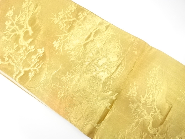 アンティーク　流水に樹木模様織り出し袋帯（材料）